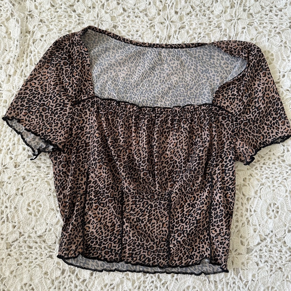 SHEIN Cheetah Print Crop Top
